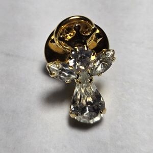 Elegant Gold and Silver Angel Brooch